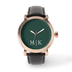 Montre Emerald Green et White   Monogramme moderne