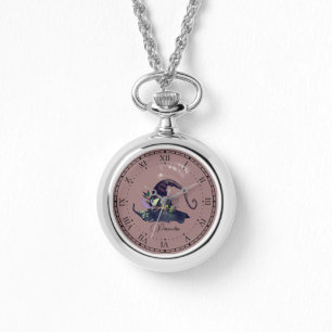 Montre Emontre vintage sorcière Casquette rose