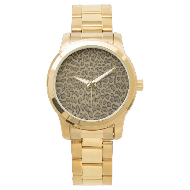 MONTRE EMPREINTE DE LÉOPARD ANIMAL (devant)