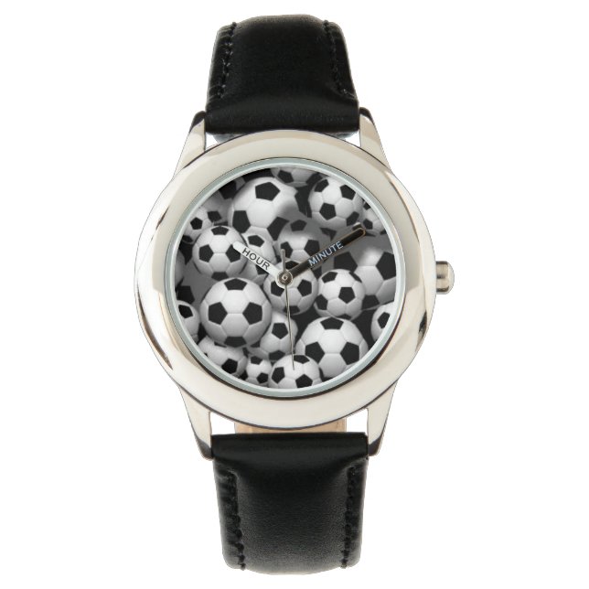 Montre en acier inoxydable de l'enfant de football (devant)
