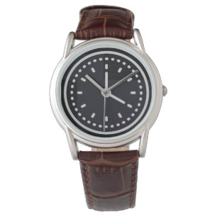Montre en cuir marron sarcelle classique pour homm