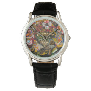 montre en cuir noir