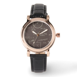 Montre en cuir noir carré parfait