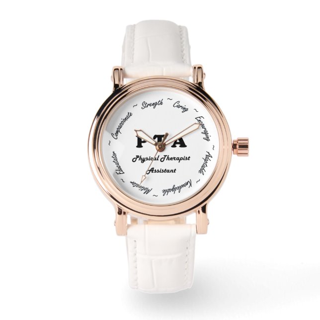 Montre en cuir noir classique (Recto)