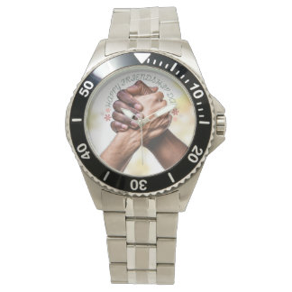 Montre en cuir noir classique