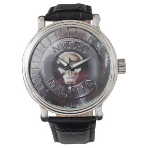 Montre en cuir noir NITRO MILITIE