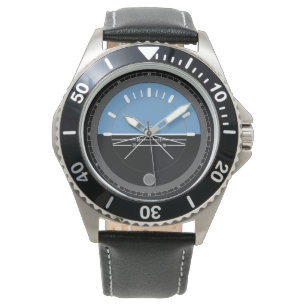 Montre en cuir noir pour hommes