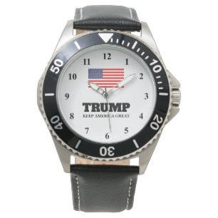 Montre en cuir Trump Keep America Great