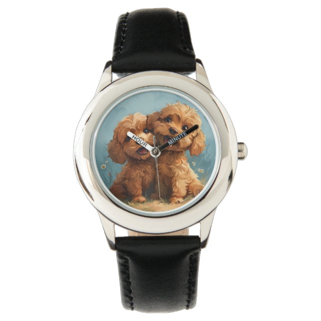 Montre en cuir vintage pour enfants (devant)