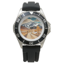Montre en cuir Vintage Road & Mountain