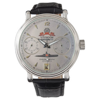 Montre en cuir vintage, typhon