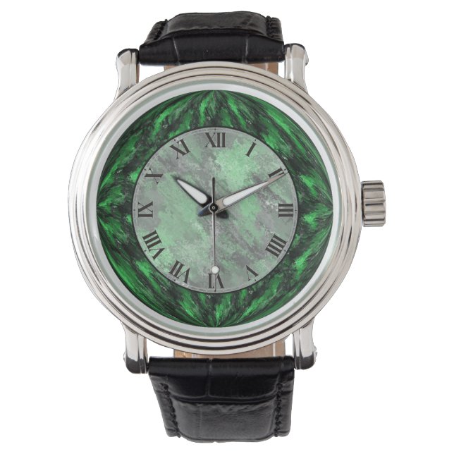 Montre en marbre Emerald Green Faux (devant)