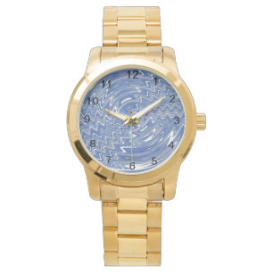 Montre en or pour femmes avec motif psychédélique 
