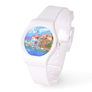 Montre en silicone blanche sport pour femmes