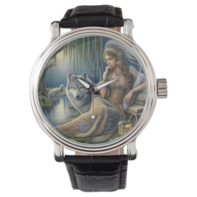 Montre Enchantement Lune dans la Forêt Mystique (devant)