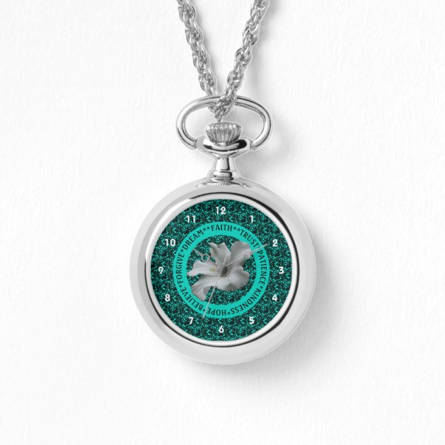 Montre Encourager les mots Hibiscus Inspirationnel (Recto)
