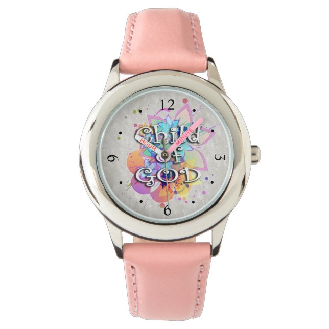 Montre Enfant de Dieu Aquarelle arc-en-ciel (devant)