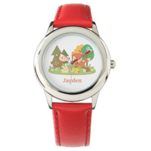 Montre Enfants animaux de région boisée colorée mignon