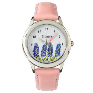 Montre Enfants Bluebonnets Texas Fleurs Nom Rose