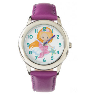 Montre Enfants de sirènes Turquoises roses