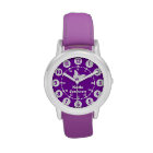 Enfants filles violet & blanc nom complet bracelet