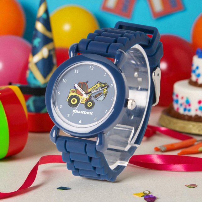 Montre Enfants garçons Construction Digger Excavateur Nom (Créateur téléchargé)