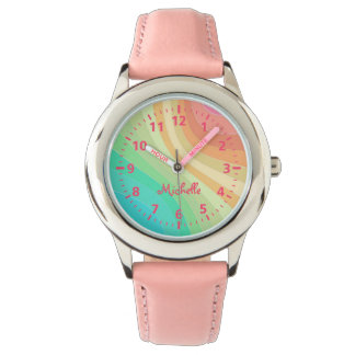 Montre Enfants Nom personnalisé Rainbow Watch