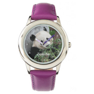 Montre Enfants Panda géant violet / Choisir Bracelet coul