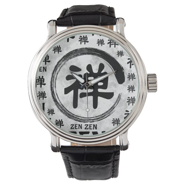 Montre Enzo Circle et Zen symbole et mot motif (devant)
