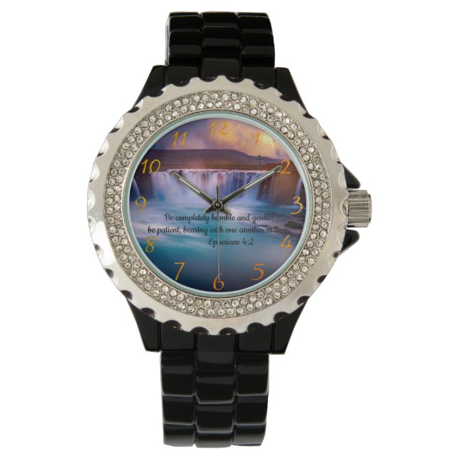 Montre Éphésiens 4:2 Prière de foi chrétienne (devant)