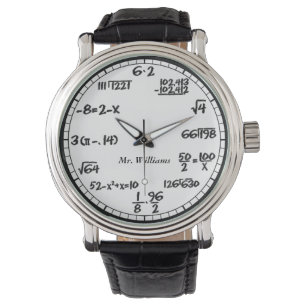 Montre Equations mathématiques blanches - Surveillance p
