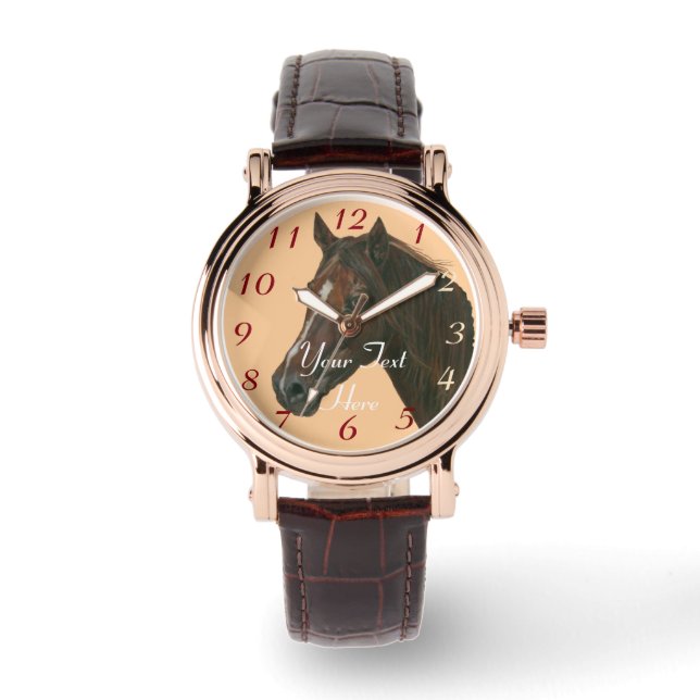 Montre équine peinture de cheval de marron (Recto)