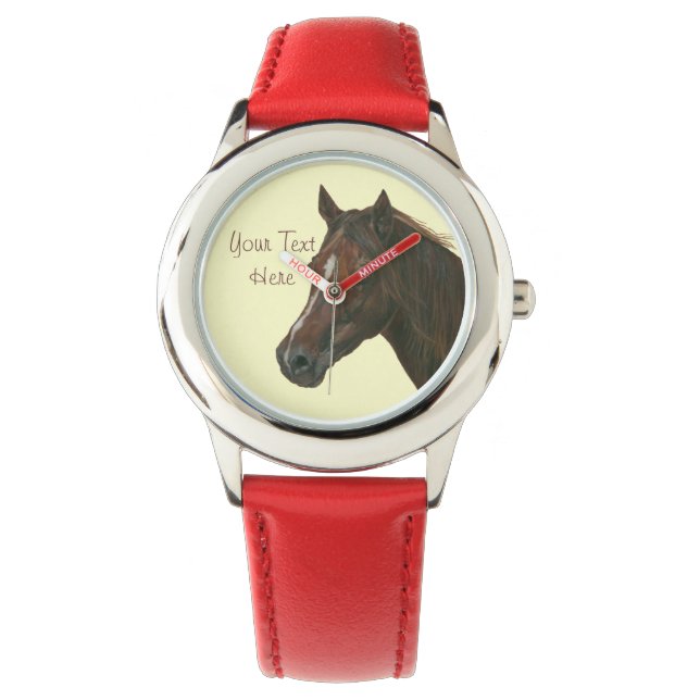 Montre équine photo du cheval marron marron de châtaignie (devant)