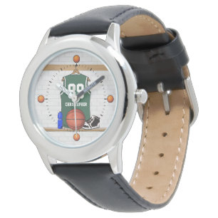 Montre Équipe cycliste Personalized Green and White Baske