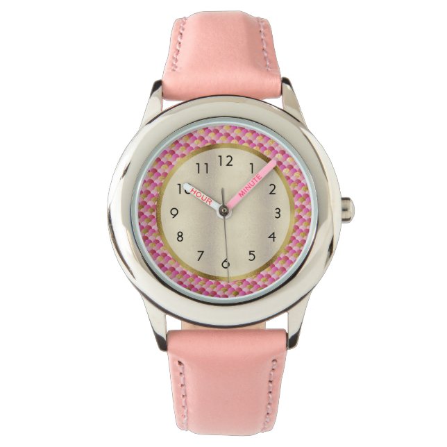 Montre Éscaliers de sirènes d'or rose (devant)