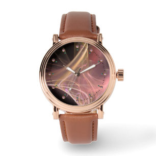 Montre ESCALIERS FRACTAUX EN ROSE BLANC Abstrait
