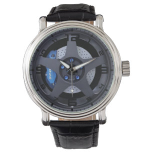 Montre Étalonneurs de freins bleus à roue noire à 5 ra