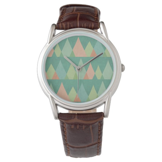 Montre Étape Geo Sud-Ouest | Motif triangle Turquoise (devant)