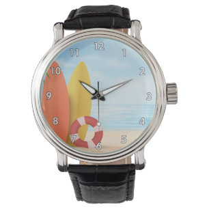 Montre Été cool sur la plage avec planches de Surf