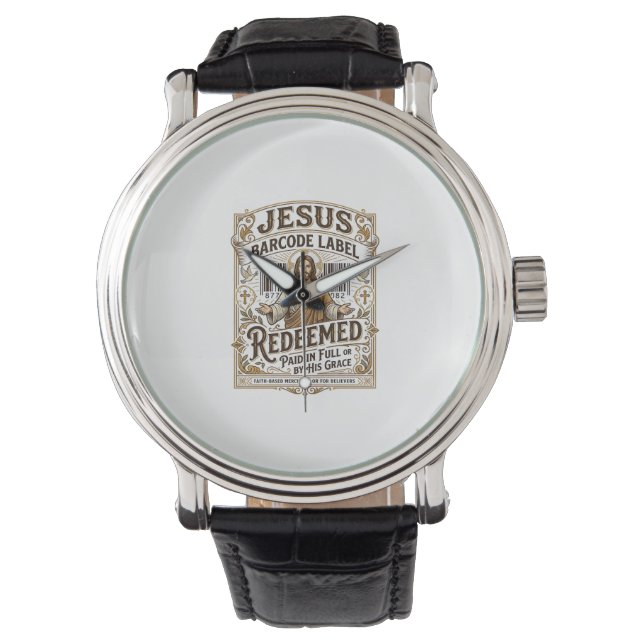 Montre étiquette de code-barres Jésus Rachetée Jésus Code (devant)