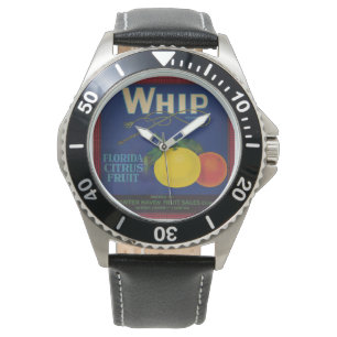 Montre Étiquette de fruits vintage à argile de whip