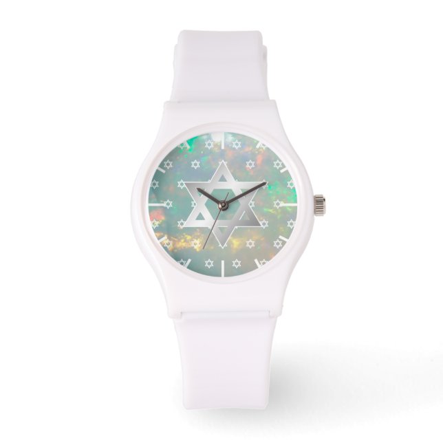 Montre Étoile blanche de David Fire Opal Bat mitzvah (Recto)