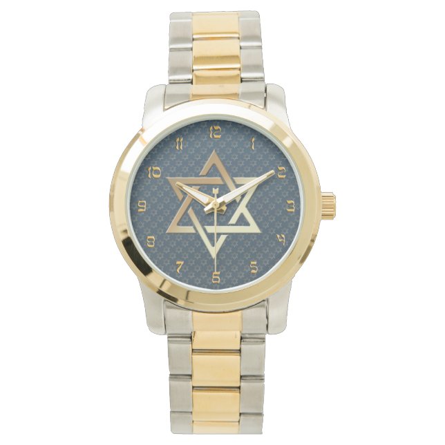 Montre Étoile de David avec Arrière - plan d'ardoise noir (devant)