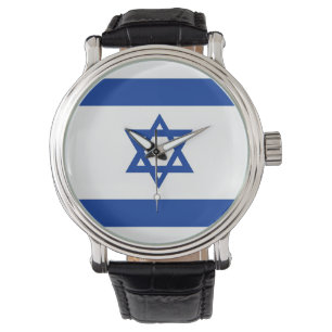 Montre étoile de David de juif de l'Israël de drapeau d
