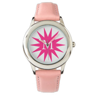 Montre Étoile rose chaude et mignonne de la fille simple