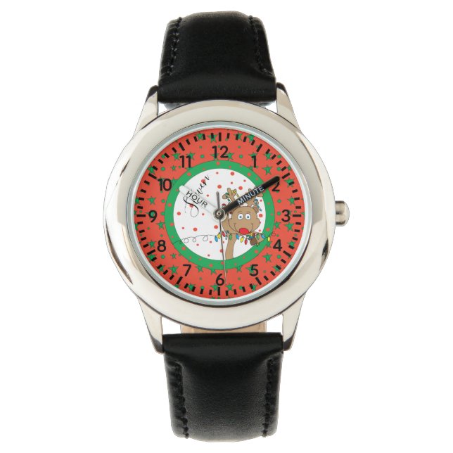 Montre Étoiles de rennes de Noël (devant)