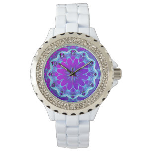 Montre Étoiles psychédéliques, lueur pourpre violette