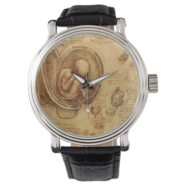 Montre Étude du foetus de bébé par Leonardo da Vinci (devant)