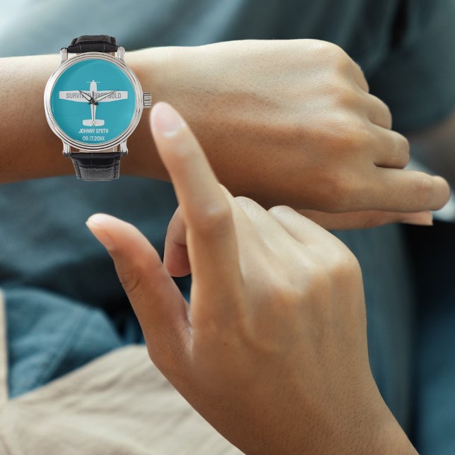 Montre Étudiant pilote premier avion solo amusant Aviatio (Créateur téléchargé)