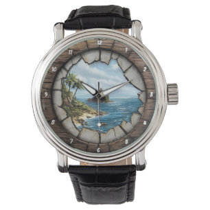 Montre Évasion Insulaire Fenêtre Naúticque Rustique Côtiè